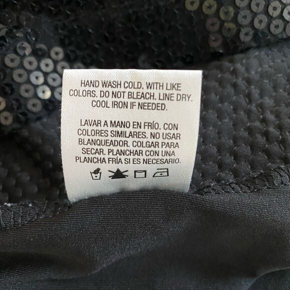 Covington Womens Black Sleeveless tank top Al Over Front Sequins Size Small - Picture 11 of 11